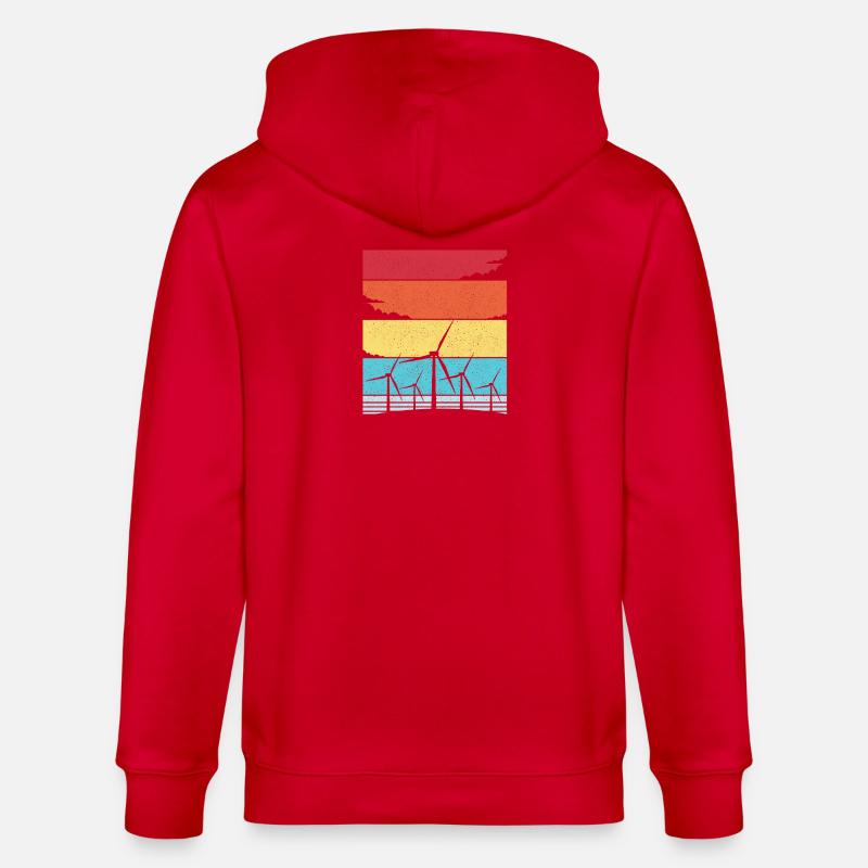 Énergie éolienne Éolienne Éolienne - Veste à capuche bio CULTIVATOR Stanley/Stella Unisexe - rouge