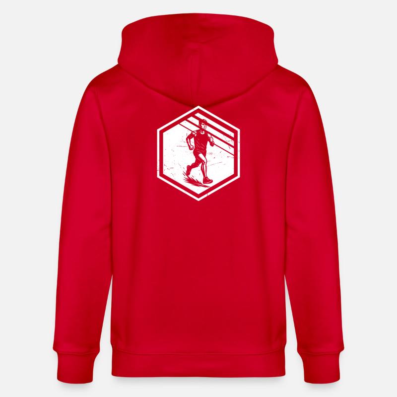 Modernes Running Artwork - Stanley/Stella Unisex Bio-Kapuzenjacke CULTIVATOR - Rot