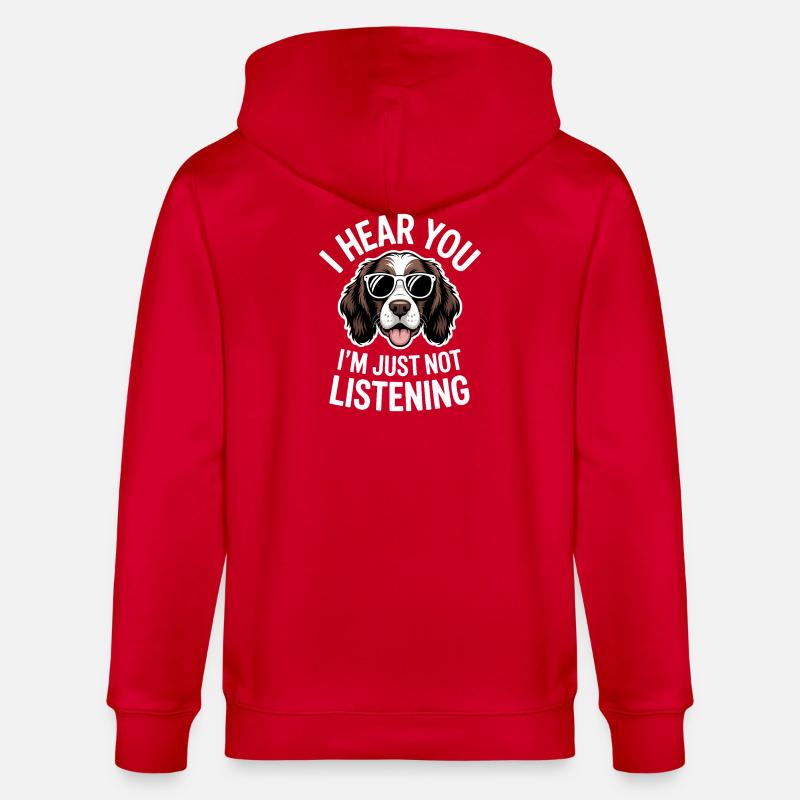 English Springer Spaniel Sprüche Hunde Geschenk - Stanley/Stella Unisex Bio-Kapuzenjacke CULTIVATOR - Rot