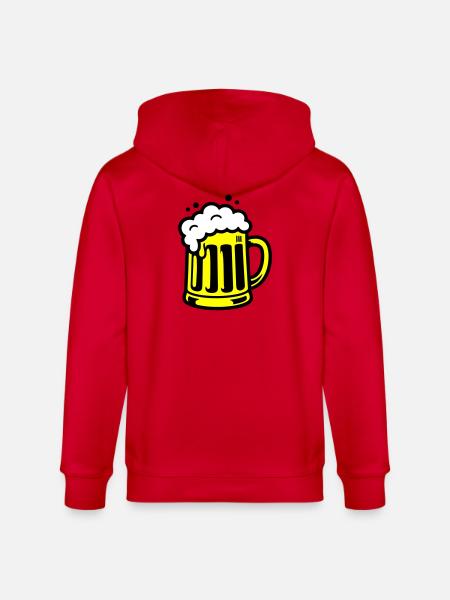 Bier Bierkrug Symbol - Stanley/Stella Unisex Bio-Kapuzenjacke CULTIVATOR - Rot