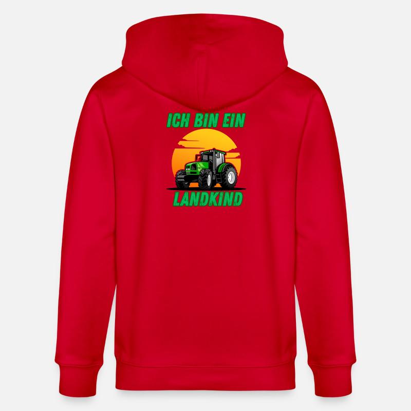 Traktor - Ich bin ein Landkind - Stanley/Stella Unisex Bio-Kapuzenjacke CULTIVATOR  - Rot