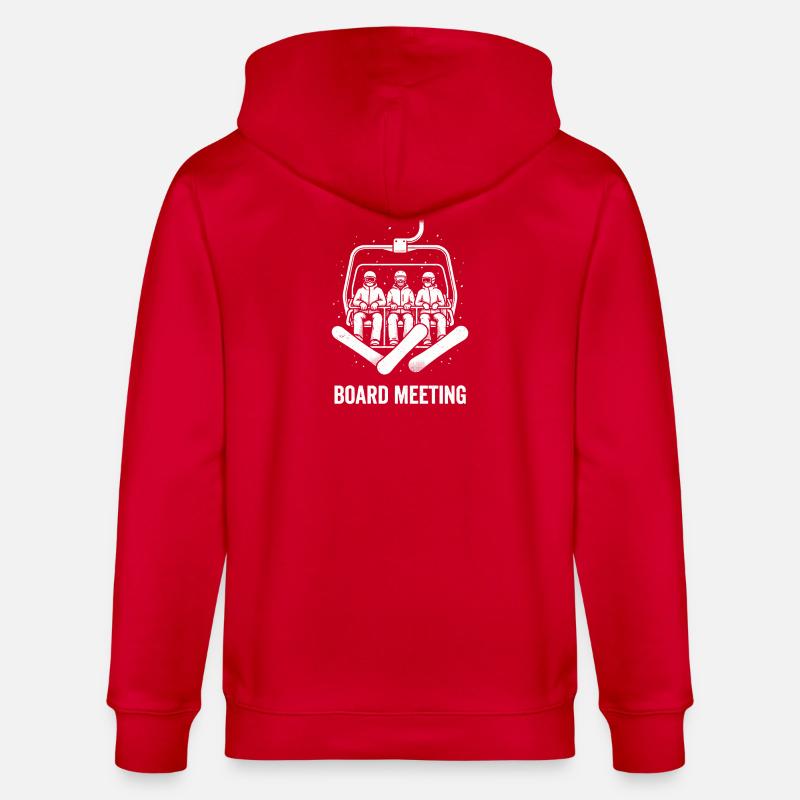 Vorstandssitzung Snowboard Sessellift Retro - Stanley/Stella Unisex Bio-Kapuzenjacke CULTIVATOR  - Rot
