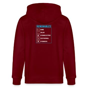 Solarzellen Sonnenenergie Erneuerbare Energien - Stanley/Stella Unisex Bio-Kapuzenjacke CULTIVATOR  - Burgunderrot - Hinten - Anna (173cm)