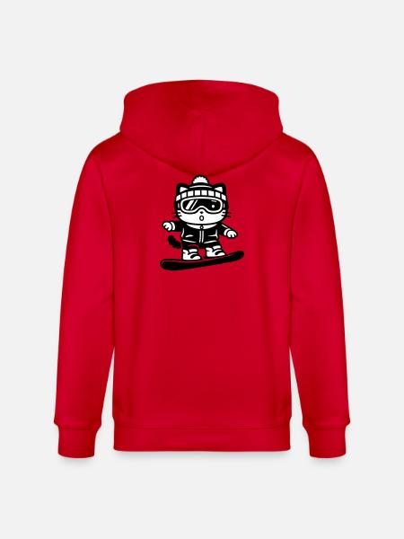 Snowboard Cat - Stanley/Stella Unisex Bio-Kapuzenjacke CULTIVATOR - Rot