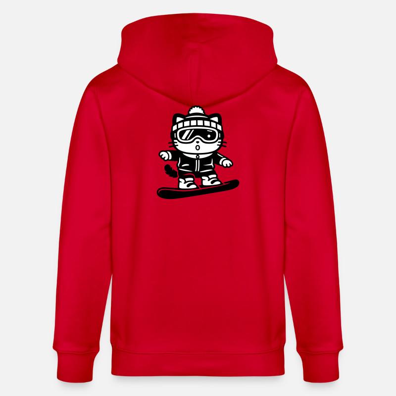 Snowboard Cat - Stanley/Stella Unisex Bio-Kapuzenjacke CULTIVATOR  - Rot