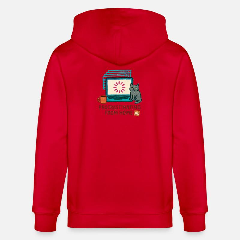 Telearbeit – Telearbeit – Voll-Fernarbeit - Stanley/Stella Unisex Bio-Kapuzenjacke CULTIVATOR  - Rot