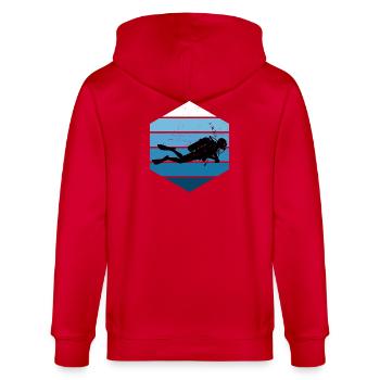 Diving Fokus pur - Stanley/Stella Unisex Bio-Kapuzenjacke CULTIVATOR  - Rot - Hinten - Anna (173cm)