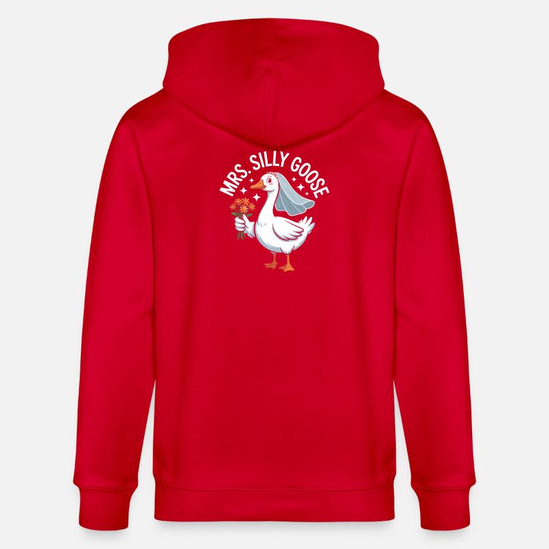 Brautganselogo – MrsSillyGoose - Stanley/Stella Unisex Bio-Kapuzenjacke CULTIVATOR - Rot