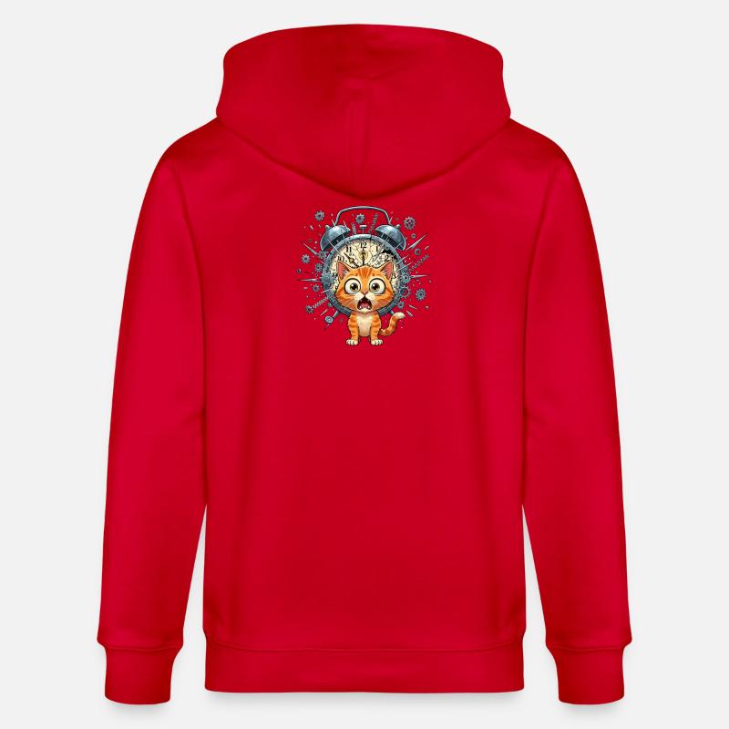 Chat steampunk devant Clockwork - Veste à capuche bio CULTIVATOR Stanley/Stella Unisexe - rouge