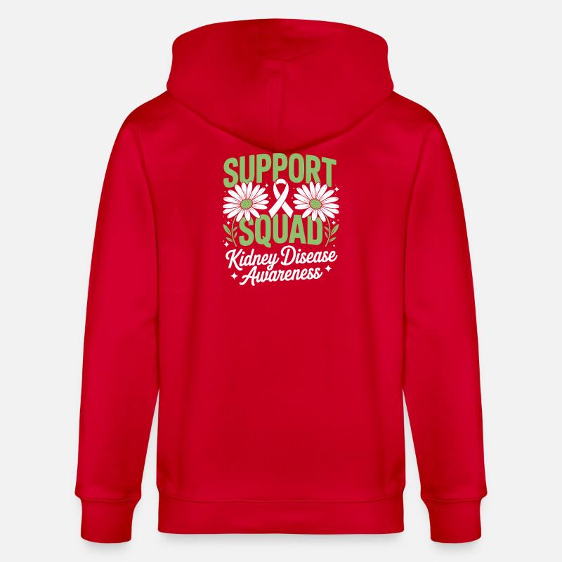 Nierenbewusstsein des Support Squad - Stanley/Stella Unisex Bio-Kapuzenjacke CULTIVATOR  - Rot