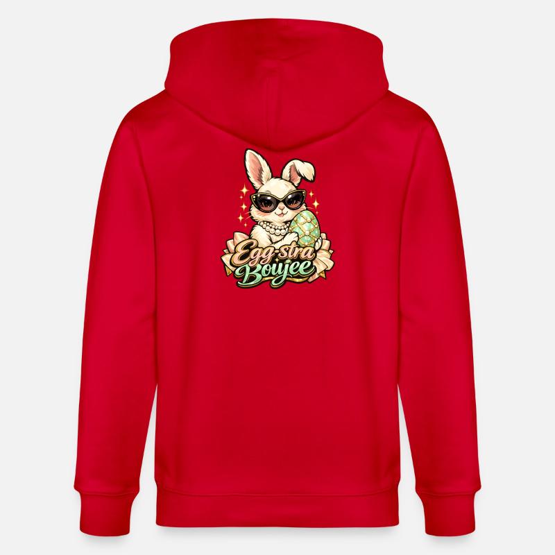 Egg-stra Boujee Easter Bunny Easter - Stanley/Stella CULTIVATOR  Unisex Organic Hooded Jacket - red