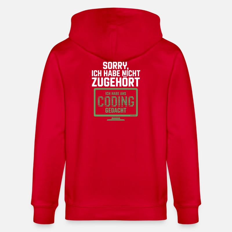Désolé, je pensais au codage - Veste à capuche bio CULTIVATOR Stanley/Stella Unisexe - rouge