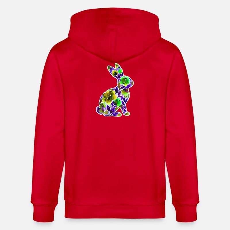 Fleurs en forme de lapin - Veste à capuche bio CULTIVATOR Stanley/Stella Unisexe - rouge