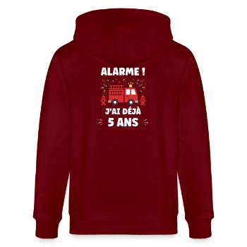 Alarme ! J'ai Déjà 5 Ans - Veste à capuche bio CULTIVATOR Stanley/Stella Unisexe - bordeaux - Dos - Anna (173cm)