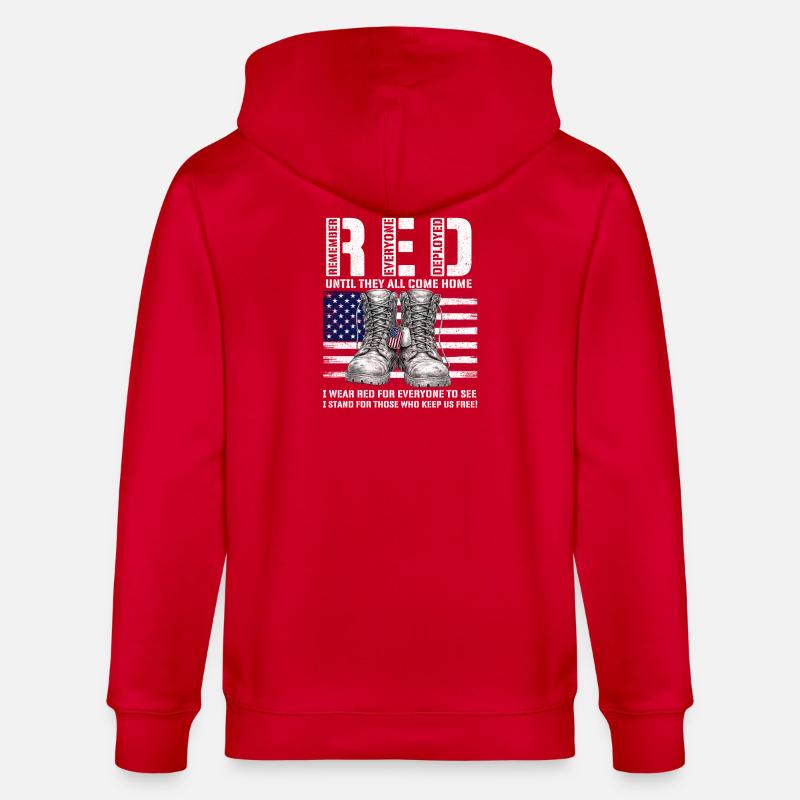 RED Friday Remember Everyone Deployed Home - Stanley/Stella Unisex Bio-Kapuzenjacke CULTIVATOR  - Rot