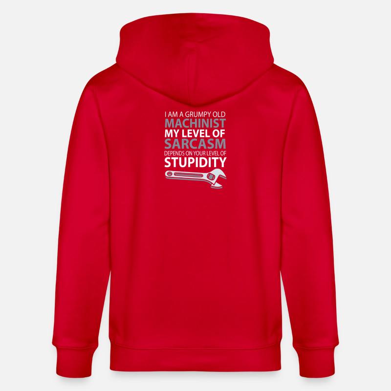 Locksmith Mechanic Mechanical Engineering CNC - Stanley/Stella CULTIVATOR Unisex Organic Hooded Jacket - red