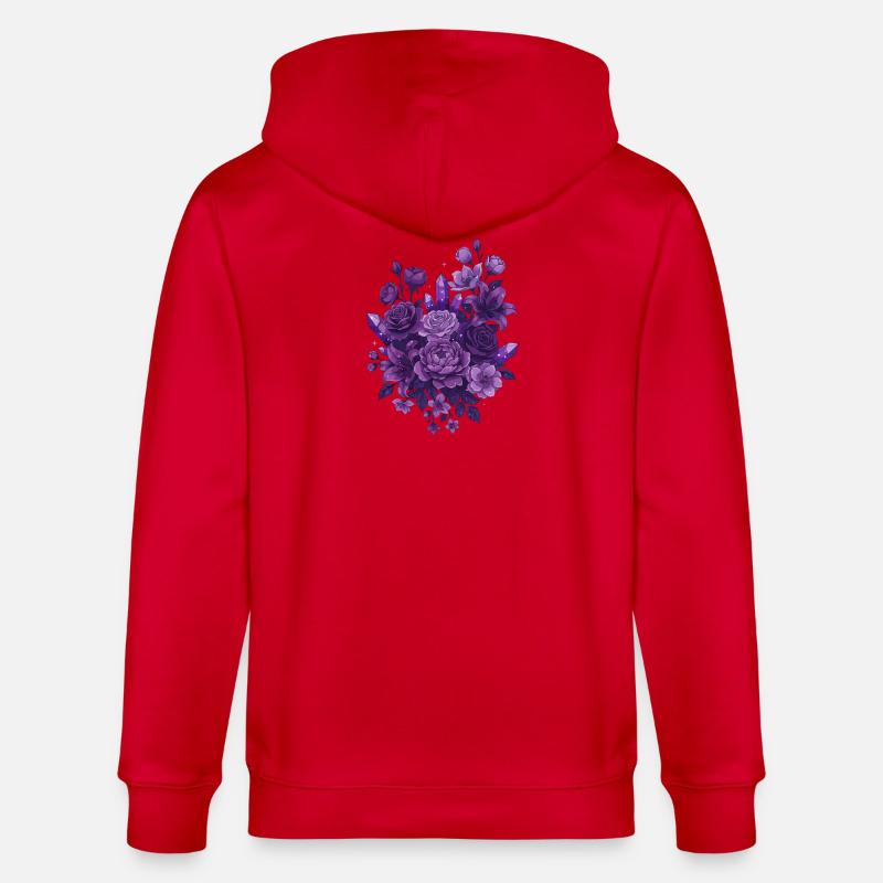 Bouquet de cristaux violets - Veste à capuche bio CULTIVATOR Stanley/Stella Unisexe - rouge