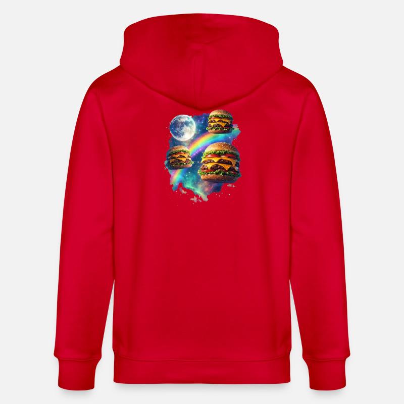 Explosion du Burger Galactique - Veste à capuche bio CULTIVATOR Stanley/Stella Unisexe - rouge