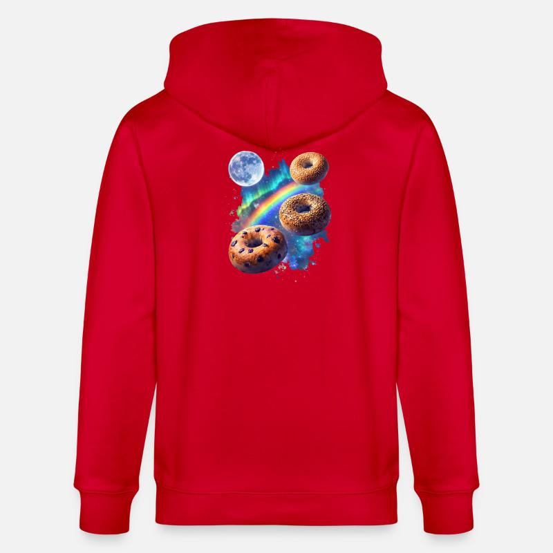 Kosmische Donuts über Regenbogenraum - Stanley/Stella Unisex Bio-Kapuzenjacke CULTIVATOR  - Rot