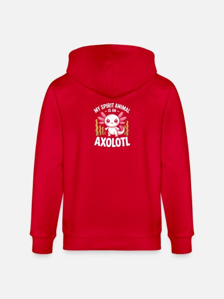 Axolotl Geisttier-Tee - Stanley/Stella Unisex Bio-Kapuzenjacke CULTIVATOR - Rot