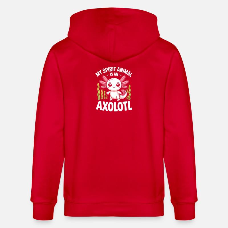 Axolotl Geisttier-Tee - Stanley/Stella Unisex Bio-Kapuzenjacke CULTIVATOR  - Rot