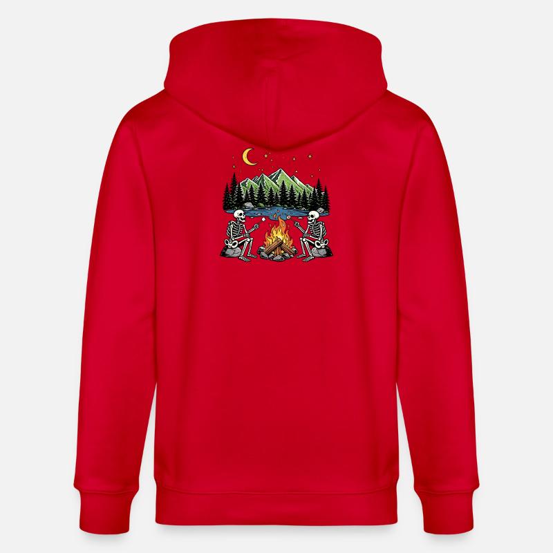 Skeleton Campfire Night Marshmallow Camping Camp - Stanley/Stella Unisex Bio-Kapuzenjacke CULTIVATOR  - Rot