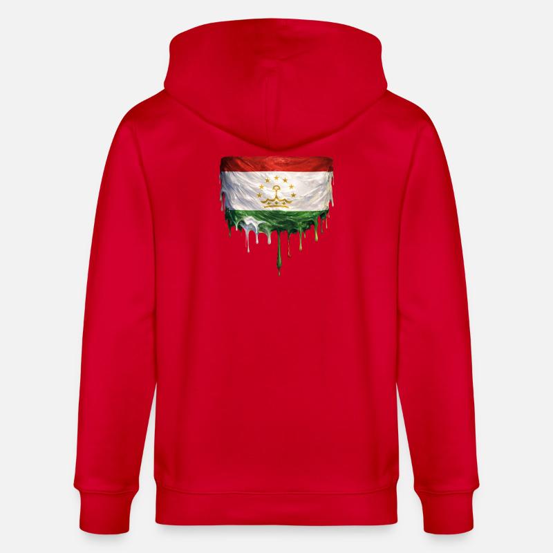 Gouttes de graffitis du drapeau tadjik - Veste à capuche bio CULTIVATOR Stanley/Stella Unisexe - rouge