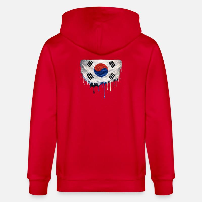 Drapeau coréen dégoulinant - Veste à capuche bio CULTIVATOR Stanley/Stella Unisexe - rouge