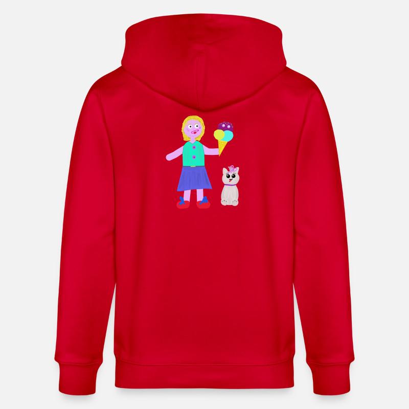 Eiscreme-Mädchen Eiscreme Eiswaffel Eis - Stanley/Stella CULTIVATOR  Unisex Organic Hooded Jacket - red