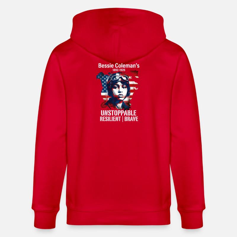 Bessie Coleman Mutig Luftfahrtpionierin - Stanley/Stella Unisex Bio-Kapuzenjacke CULTIVATOR - Rot