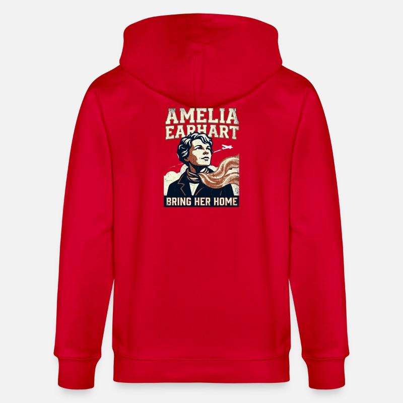 Amelia Earhart – Bring sie nach Hause - Stanley/Stella Unisex Bio-Kapuzenjacke CULTIVATOR  - Rot