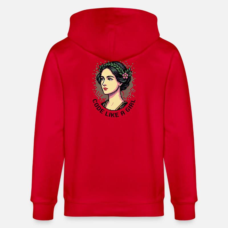Ada Lovelace: Code wie ein Mädchen - Stanley/Stella Unisex Bio-Kapuzenjacke CULTIVATOR  - Rot