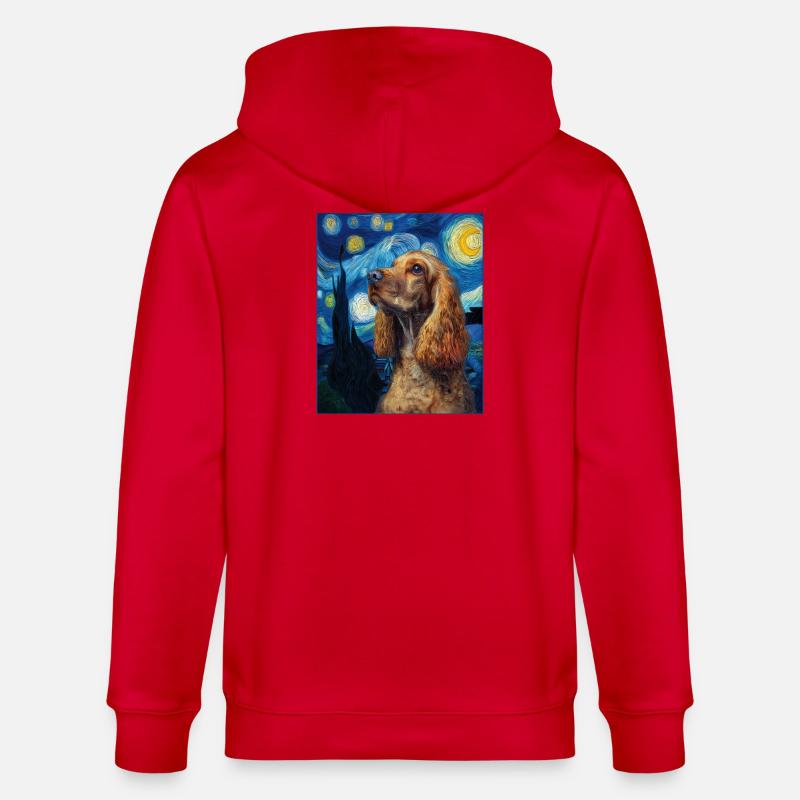 Chien Cocker Spaniel - Veste à capuche bio CULTIVATOR Stanley/Stella Unisexe - rouge