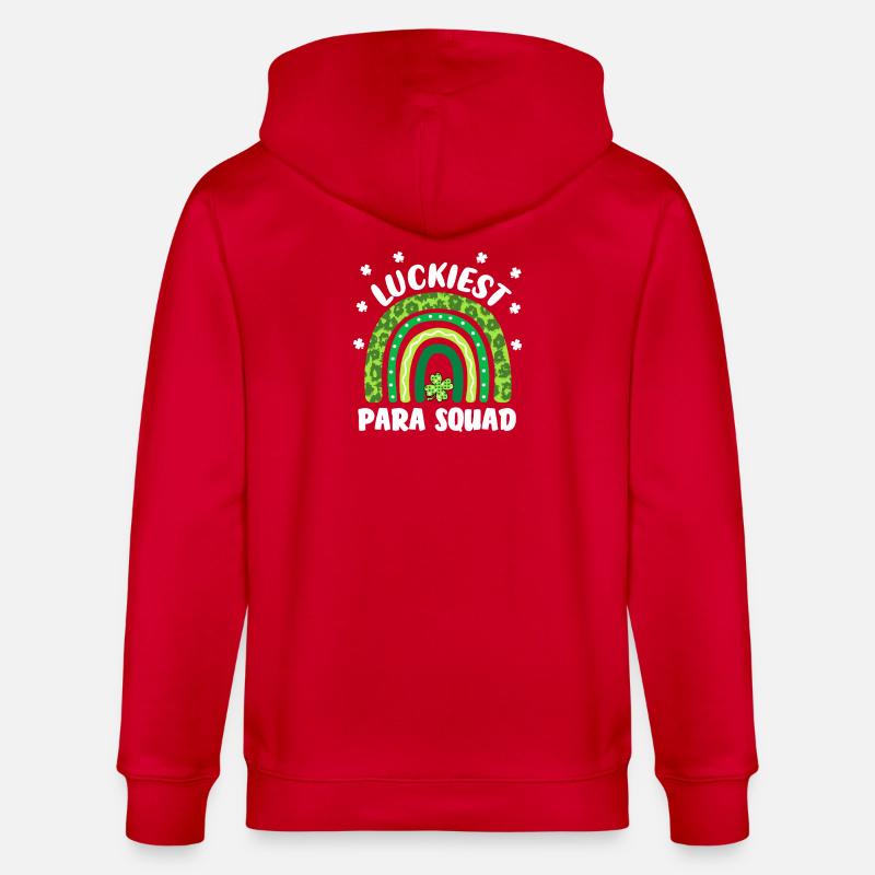Luckiest Para Squad - Stanley/Stella CULTIVATOR Unisex Organic Hooded Jacket - red