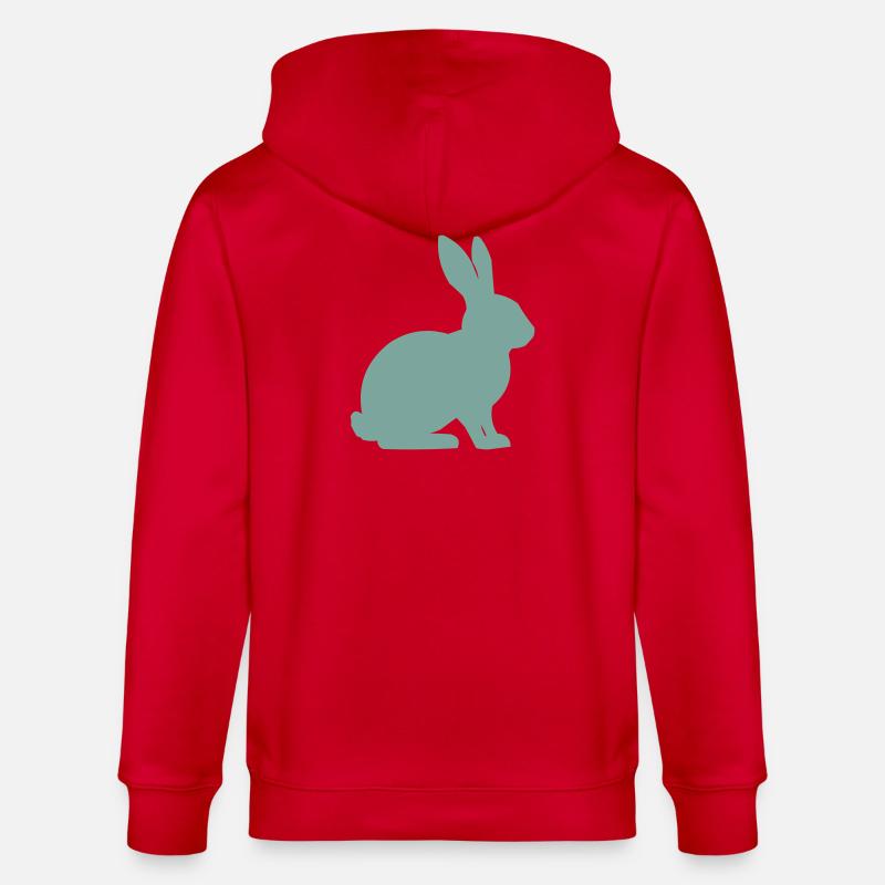 Silhouette de lapin - Veste à capuche bio CULTIVATOR Stanley/Stella Unisexe - rouge