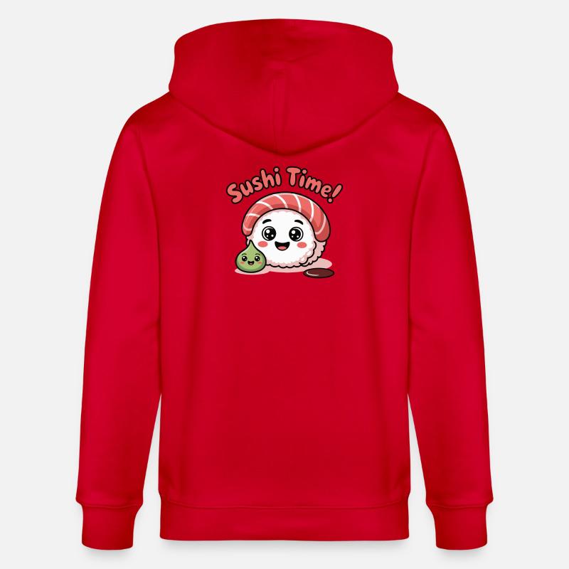 Icône du Sushi Time Roll - Veste à capuche bio CULTIVATOR Stanley/Stella Unisexe - rouge