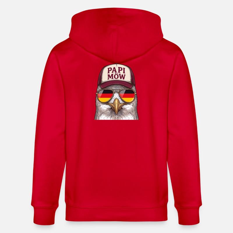 Papi Mow Heldenhuhn - Stanley/Stella Unisex Bio-Kapuzenjacke CULTIVATOR - Rot