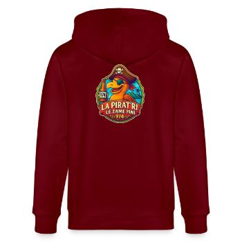 La pirat'ri lé zamé finiv974 - Veste à capuche bio CULTIVATOR Stanley/Stella Unisexe - bordeaux - Dos - Anna (173cm)