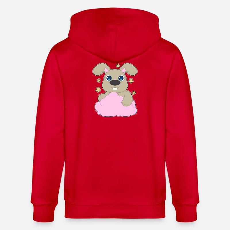 Bunny Clouds - Stanley/Stella CULTIVATOR Unisex Organic Hooded Jacket - red