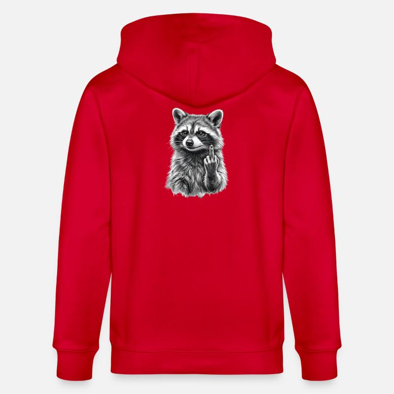 Grumpy Raccoon - Stanley/Stella Unisex Bio-Kapuzenjacke CULTIVATOR  - Rot