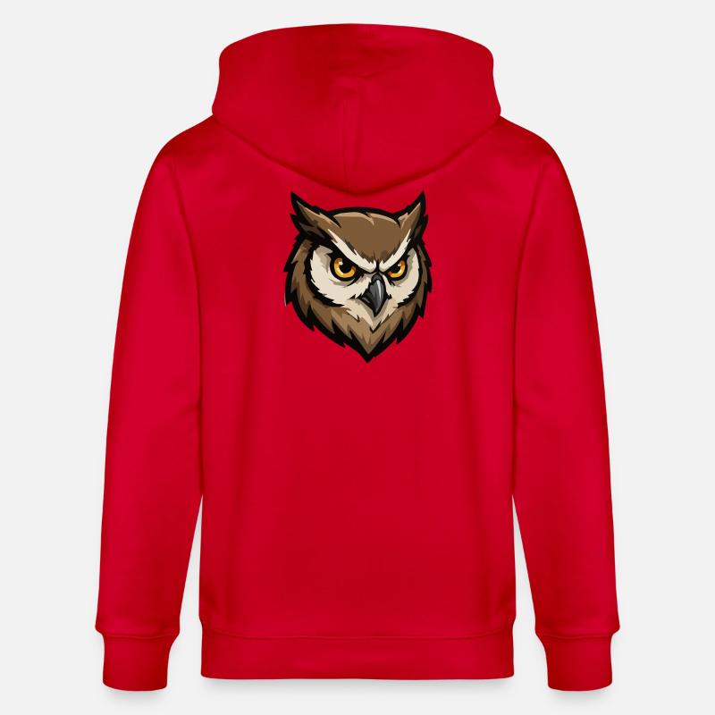 Wachender Eulenkopf Pixel-Stil - Stanley/Stella Unisex Bio-Kapuzenjacke CULTIVATOR - Rot