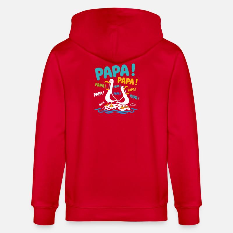 Papas oiseaux  - Veste à capuche bio CULTIVATOR Stanley/Stella Unisexe - rouge