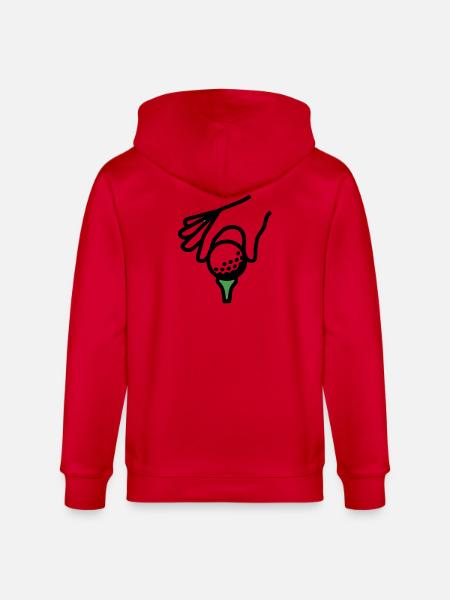 Golfball Abschlag Tee Golfsport Golfclub Golfer - Stanley/Stella Unisex Bio-Kapuzenjacke CULTIVATOR  - Rot