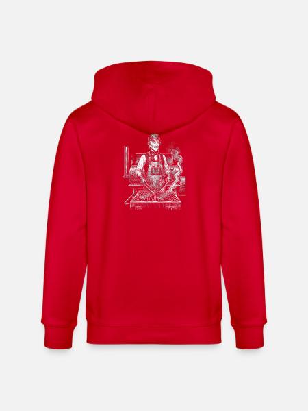 John Tyler grilling - Stanley/Stella CULTIVATOR  Unisex Organic Hooded Jacket - red