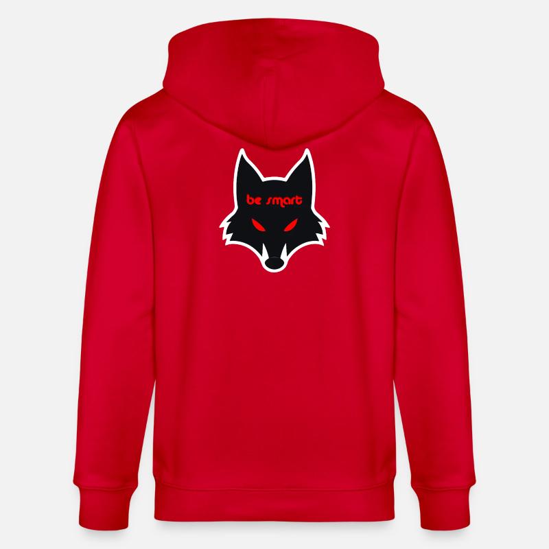 Düstere Wolfgrafik mit Botschaft - Stanley/Stella Unisex Bio-Kapuzenjacke CULTIVATOR  - Rot