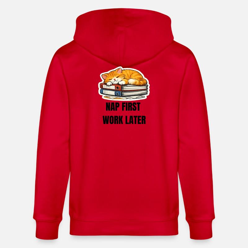 NAP FIRST WORK LATER - Stanley/Stella Unisex Bio-Kapuzenjacke CULTIVATOR - Rot