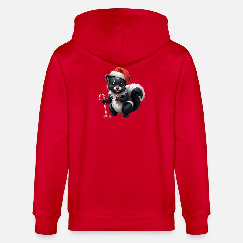 Moufette de Noël sucrée avec canne - Veste à capuche bio CULTIVATOR Stanley/Stella Unisexe - rouge
