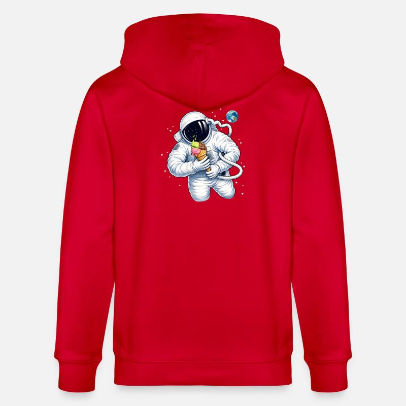 Astronaute avec une glace dans l’espace - Veste à capuche bio CULTIVATOR Stanley/Stella Unisexe - rouge