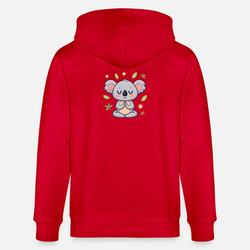 Koala zen feuilles et fleurs - Veste à capuche bio CULTIVATOR Stanley/Stella Unisexe - rouge
