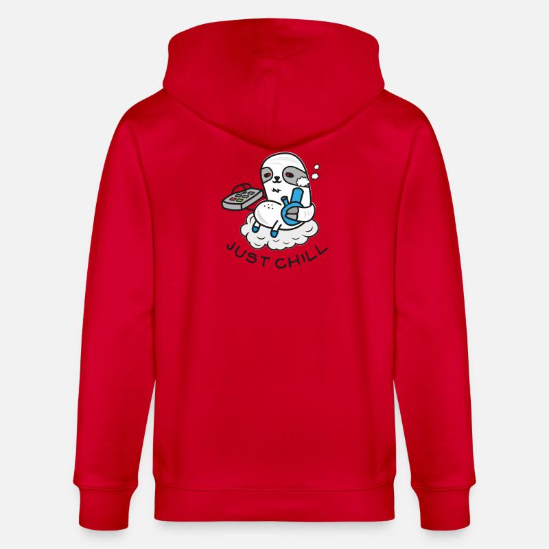 Sloth Sloth Sloth - Comic Drawing - Bong - Stanley/Stella CULTIVATOR  Unisex Organic Hooded Jacket - red